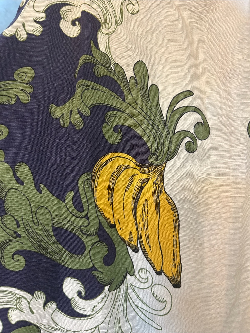 FARM Rio Navy, Cream & Yellow Botanical Button-Front Blouse - Picture 3 of 9